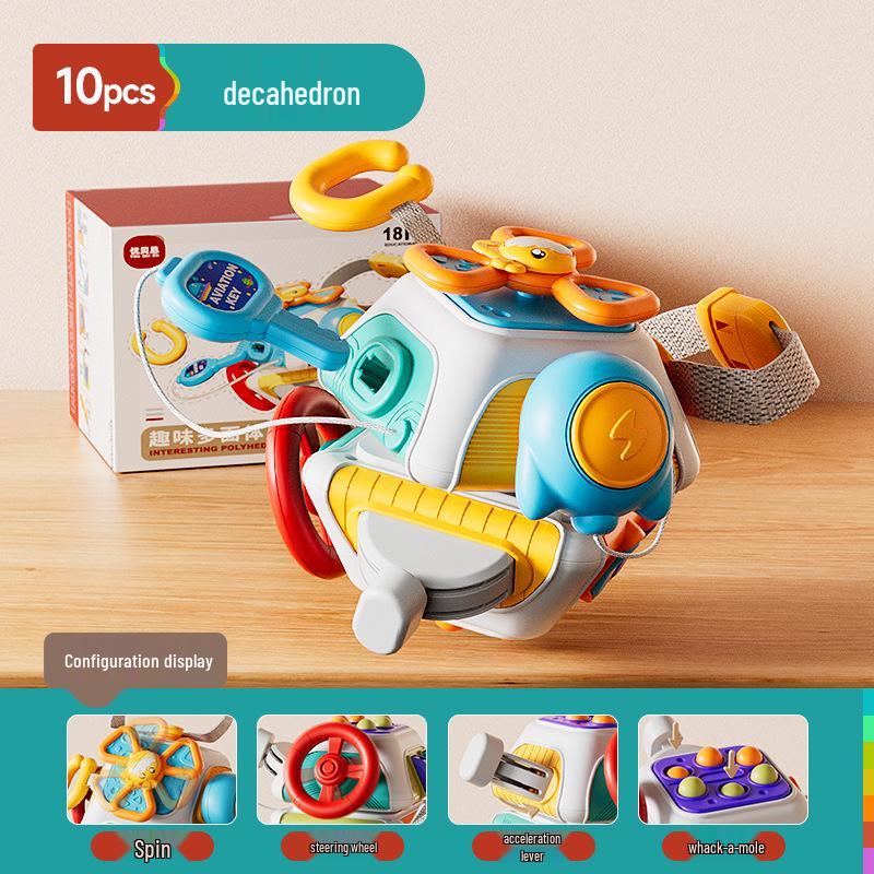 Montessori Busy Ball Box: Shape Recognition Activity Cube for 1-2 Year Olds