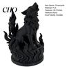 Modern Wolf Decoration 3D Printed Heart Sculpture Dark Flame Symbolic Decor with Hardcore Aura, Ornament PLA Eco-Friendly Office Statue Home
