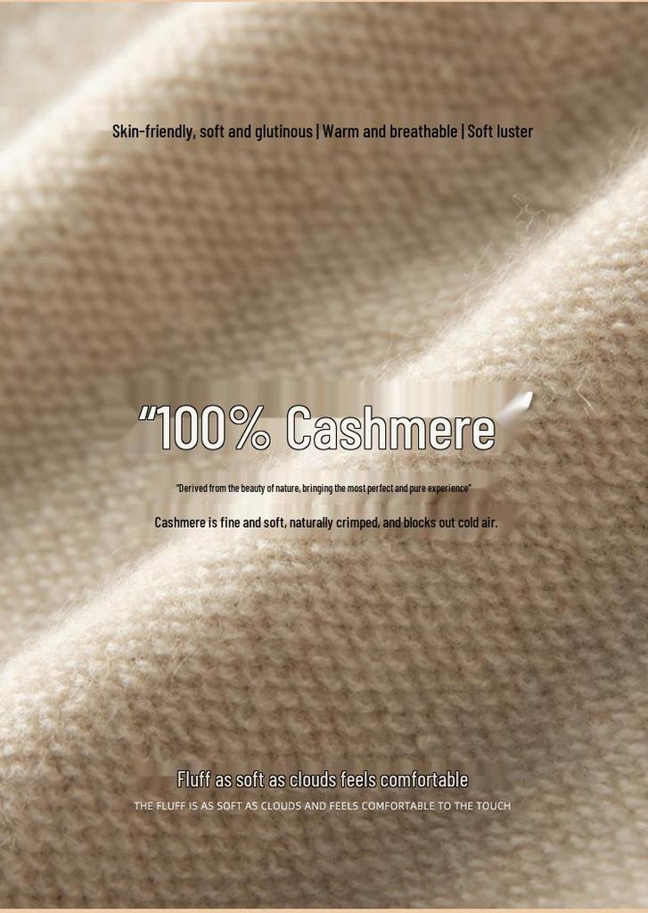 Women's Double-Sided 100% Pure Cashmere Beanie - Versatile Warm Knit Hat for Autumn/Winter