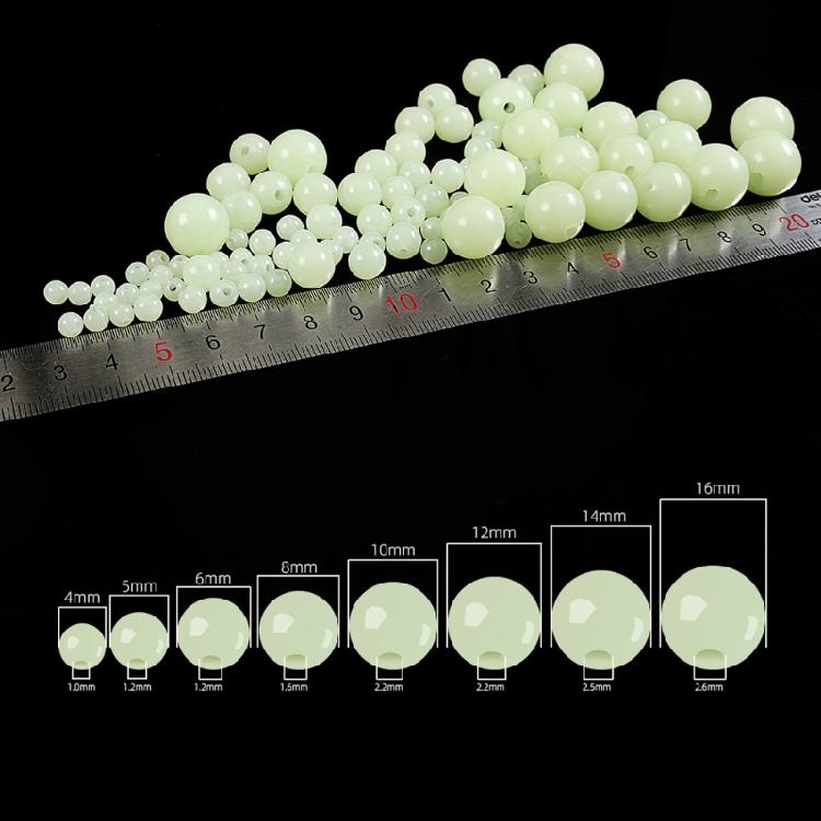 100Pcs Hard Fishing Beads Stopper Luminously Round Fishing Space Beans Stops Luminously  Fishing Line Beads Lure Accessories