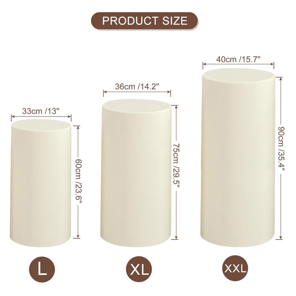 3/5pcs Plinth Stand Cover Elastic Pedestal Column Cylinder Covers Cylinder Spandex Stand Covers for Birthday Wedding Decoration