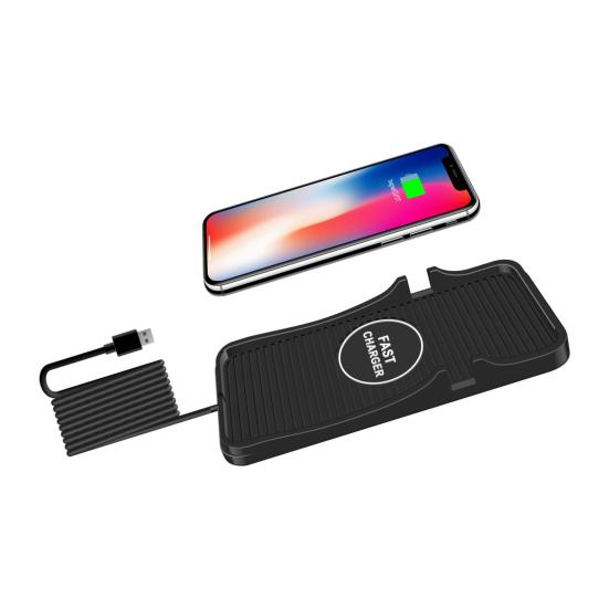 1 Set C7 Wireless Phone Charger 2-in-1 Support 15W/10W/7.5W/5W Intelligent Recognition Anti-slip Fast Charging Temperature Protection USB Wireless