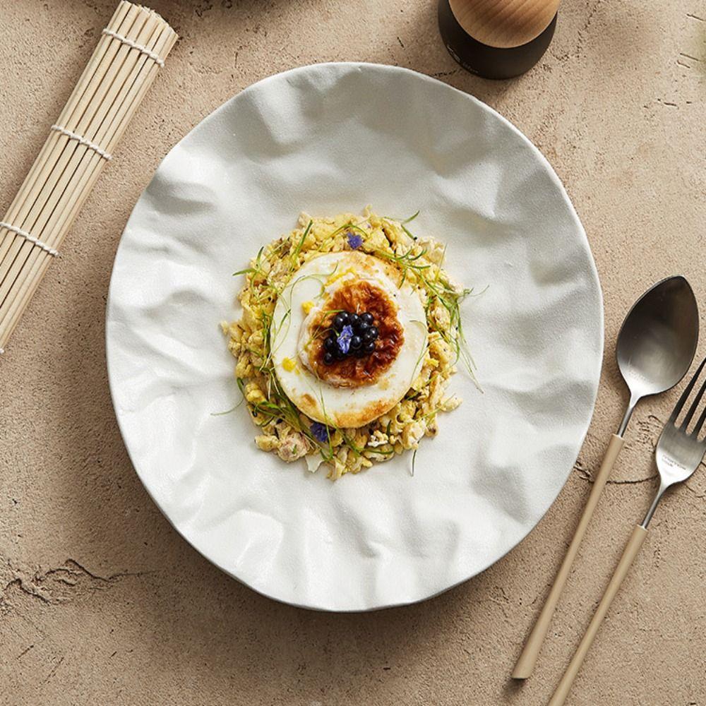 Reusable Western Cuisine Plate Ceramic Storage Dish Tableware Dessert Tray Cake