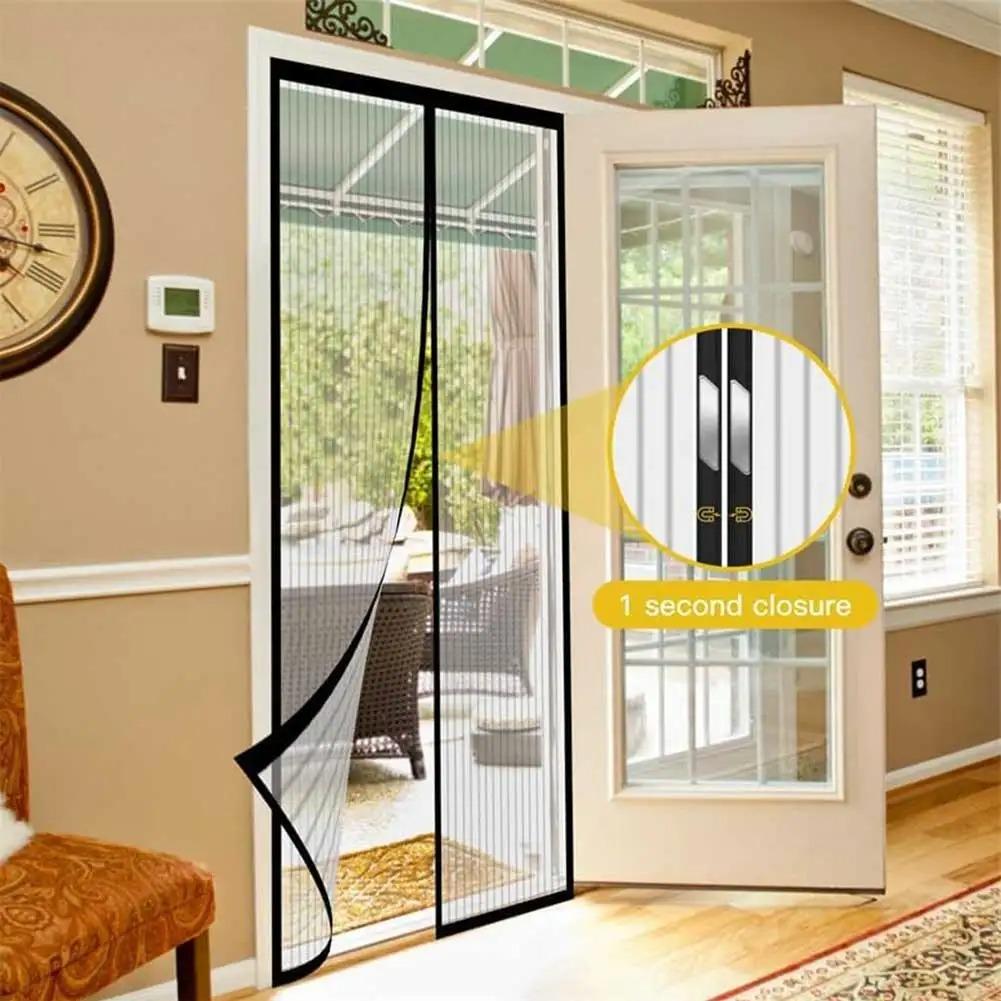 Summer Magnetic Door Curtain - Mosquito Resistant, Soft Yarn Mesh, Multiple Sizes, Easy Install for Home