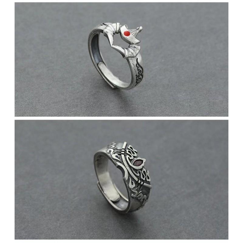 Adjustable Open Ring Couples Vintage Bohemian Mongolian Style Geometric Plated Band With Tassel Detail Adjustable Open Band