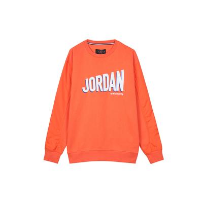 Felpa Sportiva Casual con Logo Ricamato da Uomo Top Arancione DV7589-817