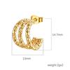 LT- MS-103 INS-style Light Luxury Stainless Steel Earrings for Women Trendy 18K-plated Earrings Multi-layer Earrings