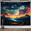 Starry Night Sky Tapestry Mountain Sunset Wall Hanging Tapestry Aesthetic Room Decor Landscape Tapestries Background Cloths