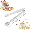 6PCS Mini Small Tiny Tongs, 4.25Inch Kitchen Metal Stainless Steel Small Tongs for Serving Food, Ice, Salad, Toaster, Desserts, Appetizers and