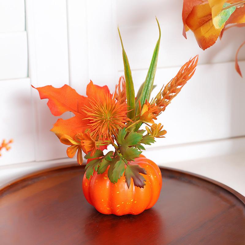 Simulation Pumpkin Decoration Thanksgiving Decor Pumpkin Halloween Artificial Pumpkin Tabletop Ornaments Autumn Harvest Decor