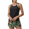 Women’s Two Piece Tankini Swimsuit Set with Tropical Print Sleeveless Top and Shorts Lightweight Quick Dry Fabric