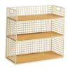 Multifunctional Rustic Wooden Desk Storage Shelf for Bedroom