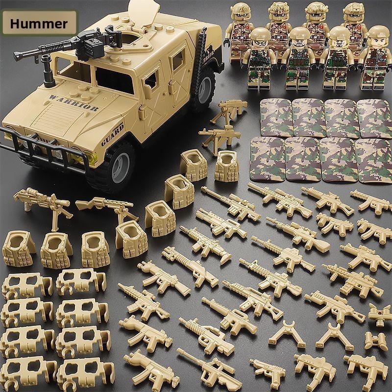 Совместимый танк Военная фигурка Спецназ Полиция Бронеавтомобиль Детский сборочный пазл 8+