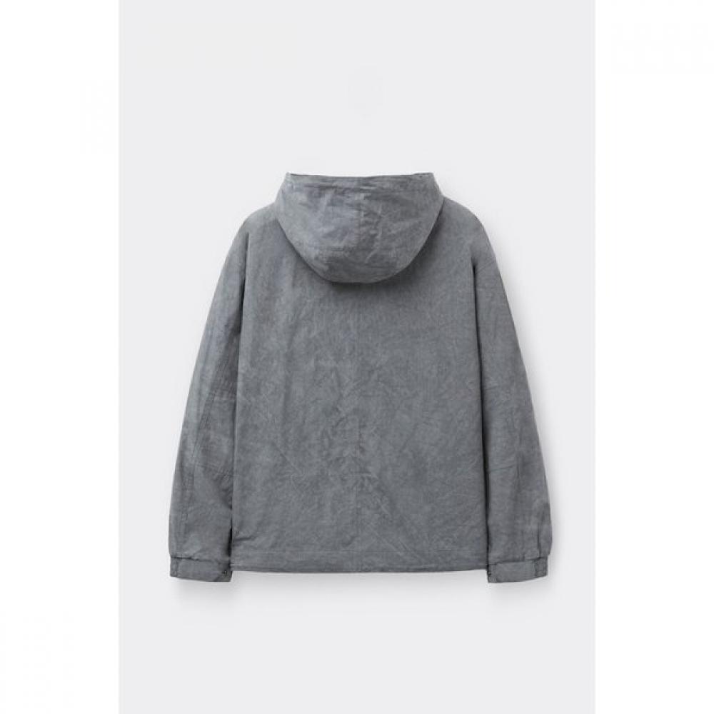 Customellow Hooded Jacket Dark Grey Fabric C9uam26112gyd
