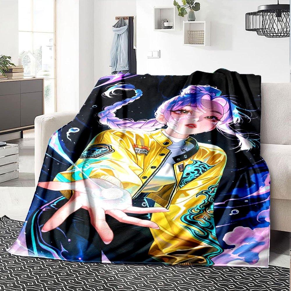 1pc Hunter X Kopo Group - Themed Flannel Blanket - Suitable for Bed, Home Decor, Graduation Gifts, Easter, Back To School, ChristmasA20