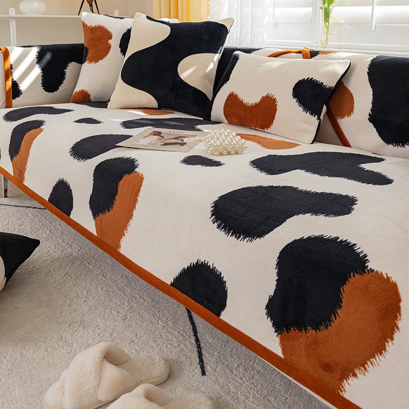 

Молочная плюшевая диванная подушка, кожаная универсальная нескользящая подушка, кремовый стиль, мебель для гостиной, чехол для дивана, спинка, чехол для полотенец 45cm pillowcase 1pcs