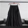 New Summer Solid Color Cargo Midi Skirt For Women, Drawstring Tie Waist Casual Skirt With Pockets