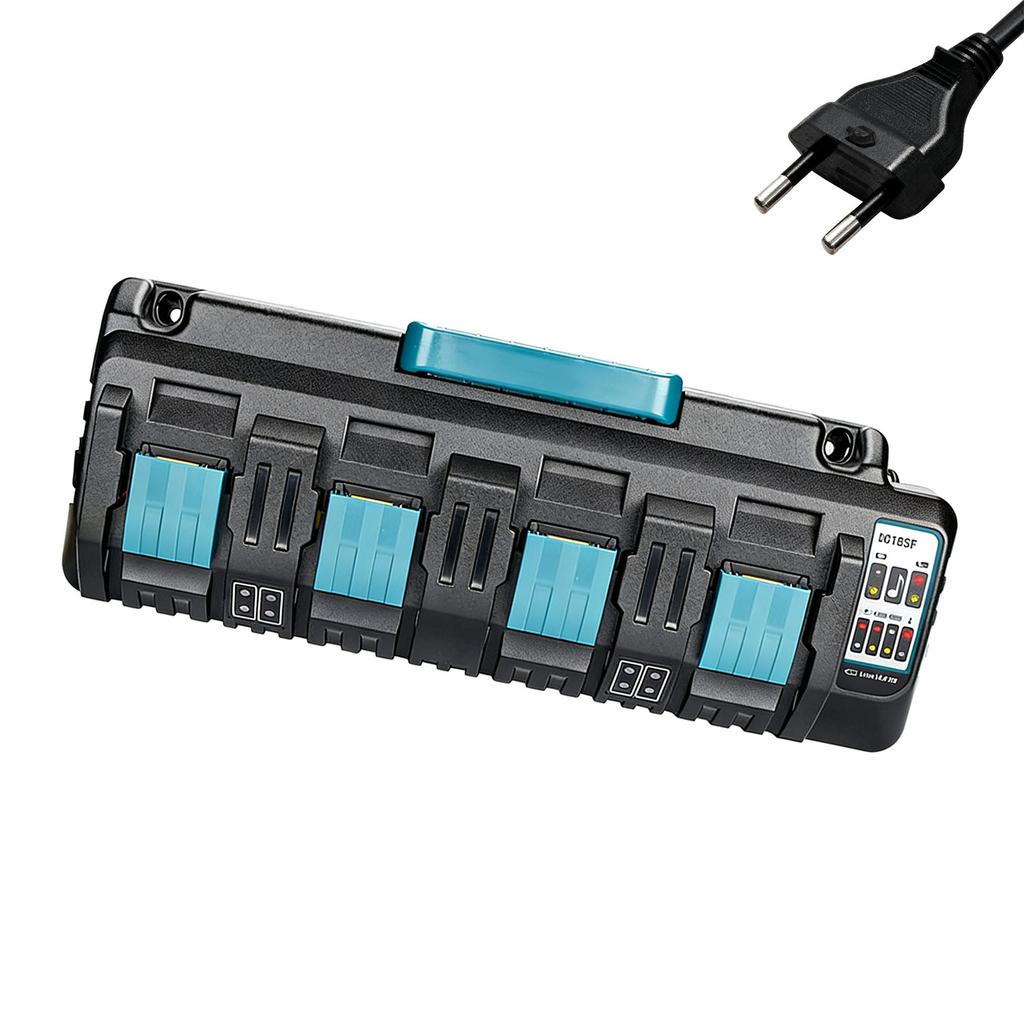 8A Battery Chargers with Double USB Port for BL1830 BL1840 BL1850 4 Ports Battery Rapid Chargers EU Plug Portable
