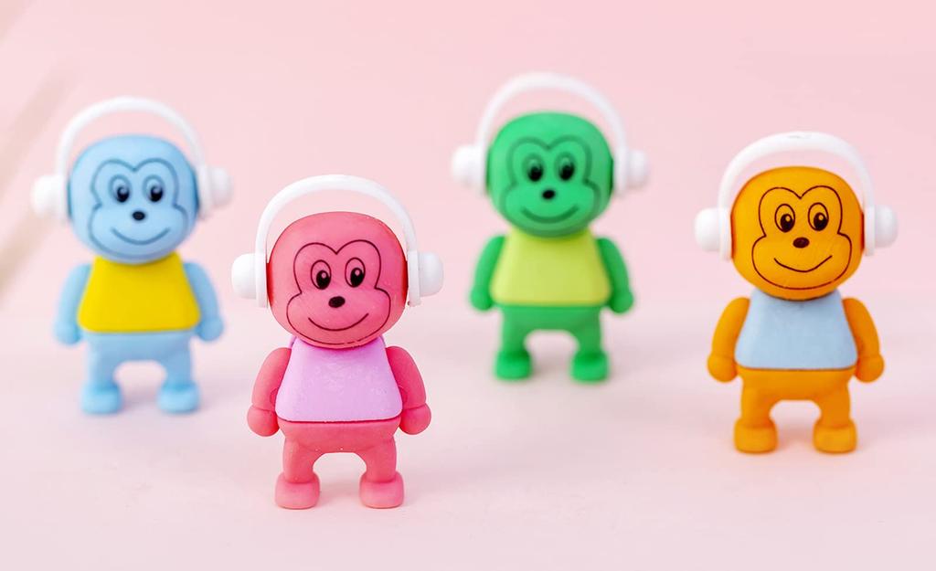 Ranvi Kids Mini Puzzle Pencil Kids Award School Prizes Erasers, 20-Pack, Erasers, Games, Parties, Carnivals, Lessons, (Monkey)