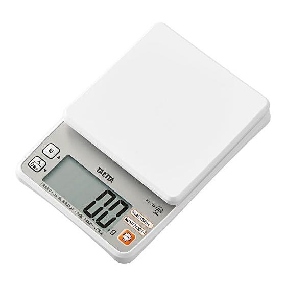 Tanita Cooking Scale KJ-215 WH White Kitchen Scale Cooking Digital That Can Measure the Calories of Rice In 0.5g Increments Up To 2kg