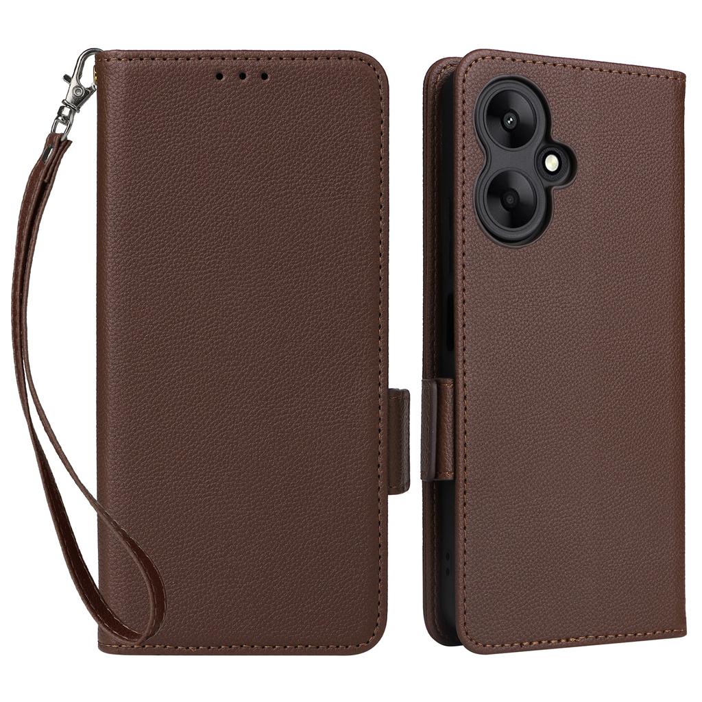 For Xiaomi Redmi 13C 5G/Redmi 13R 5G/Poco M6 5G Case with Wrist Strap Leather Cell Phone Cover