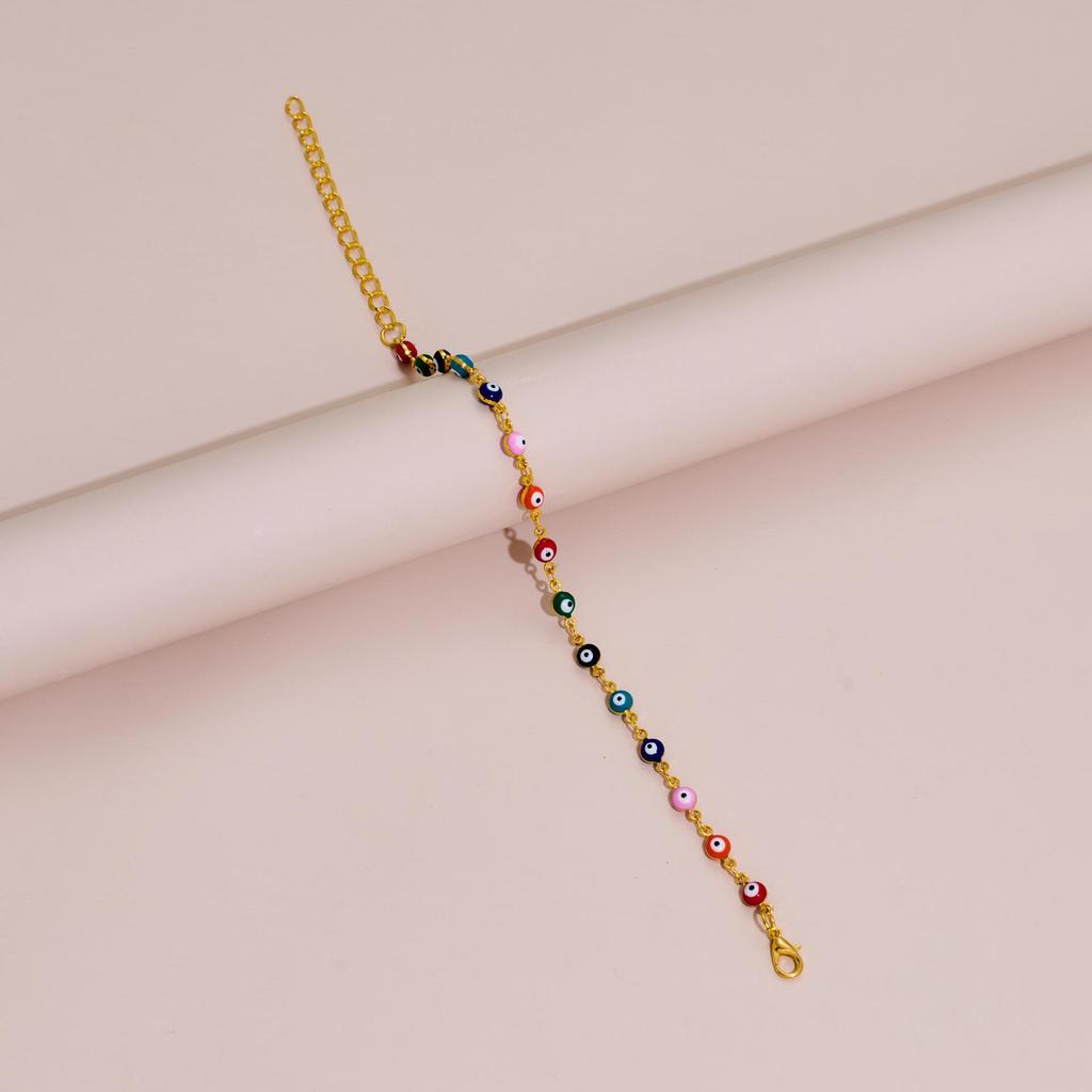 Colorful Copper Evil Eye Bracelet Anklet – European & American Style