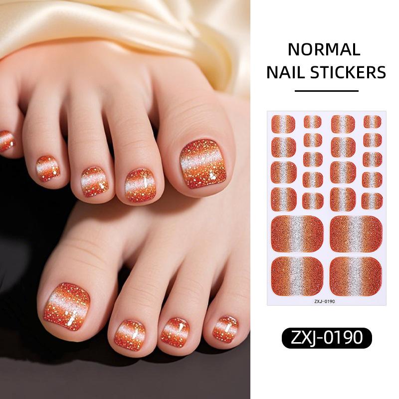 Pink Line Cat Eye Toenail Stickers, Summer Hot Item, Waterproof Nail Stickers for Girls, Whitening Effect