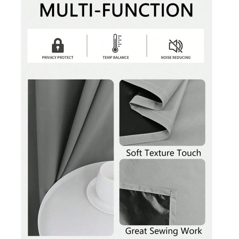 1PC Total Privacy Safe and Odorless Curtains for Living Room and Bedroom Solid Blackout Curtains with Grommets