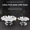 Stainless Steel Lotus Plate Tall Foot Fruit Snack Bowl for Living Room Coffee Table Creative Design Dry Fruit Tray