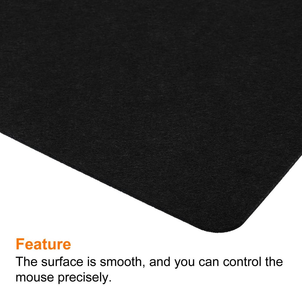 PATIKIL 70x33cm Desk Mat Protector Felt Dual Side Mouse Pad Writing Mat for Office Home Black