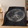 Tree of Life Nordic Mythology Yggdrasil Nature Cartoon Flannel Blanket Soft Throw Blanket for Bedroom Living Room Bed Travel Kid