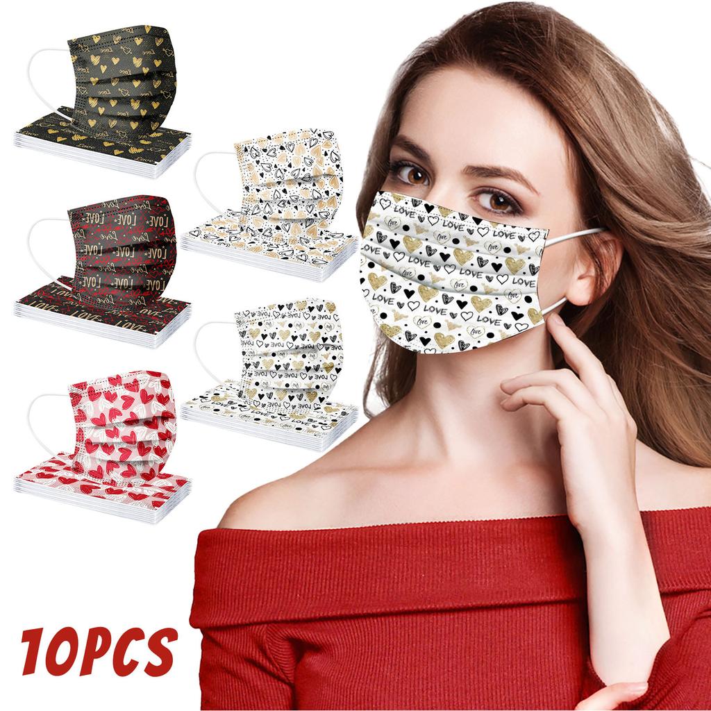 Cheap Valentine's Day Disposable Face Mask For Adult Valentines Masks With Design Cute Paper