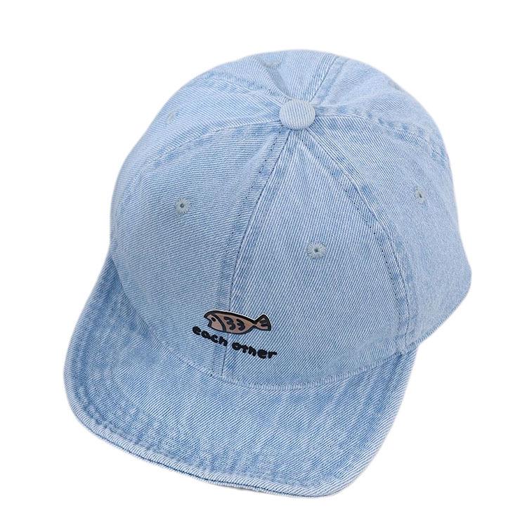 Spring & Autumn Unisex Baby Denim Hat with Embroidered Letters