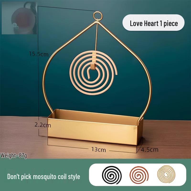 Wrought Iron Mosquito Coil Holder and Incense Burner - Fireproof, Anti-Scald, Ash Catcher, Stainless Steel Design