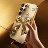 Exquisite Golden Bow Tie Phone Case S26 Ultra Case S25 Ultra Case Glass for Samsung Galaxy S26 S25 S24 S23 S22 FE Ultra Plus