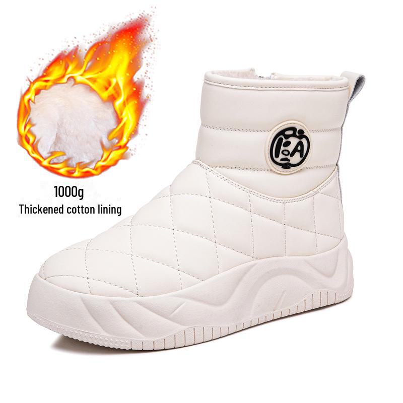 

Женские зимние бархатные толстые теплые ботинки для снега 2024 года — короткие, из толстого хлопка, облегающий крой. 38 белый