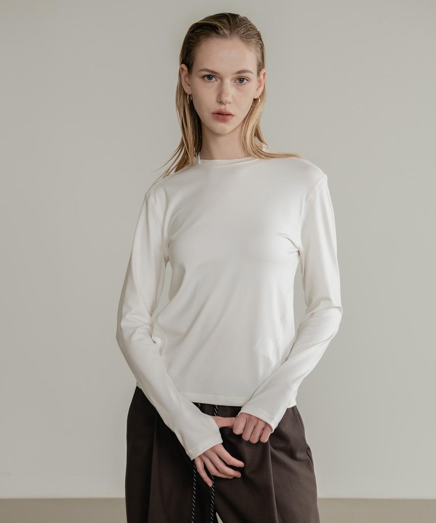 SSIN AND LEE (W) Active Long Sleeve Jersey Top Ivory