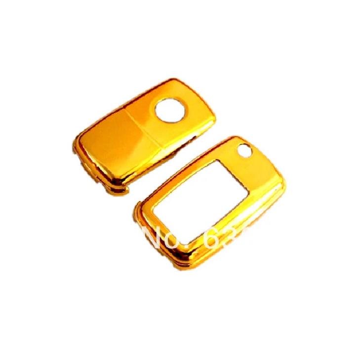 Gold Plated Chrome Remote Key Protection Case for VW Golf Jetta Polo Passat