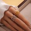 Trendy U-Shaped Wave Line Open Ring for Women - Geometric Stainless Steel Jewelry