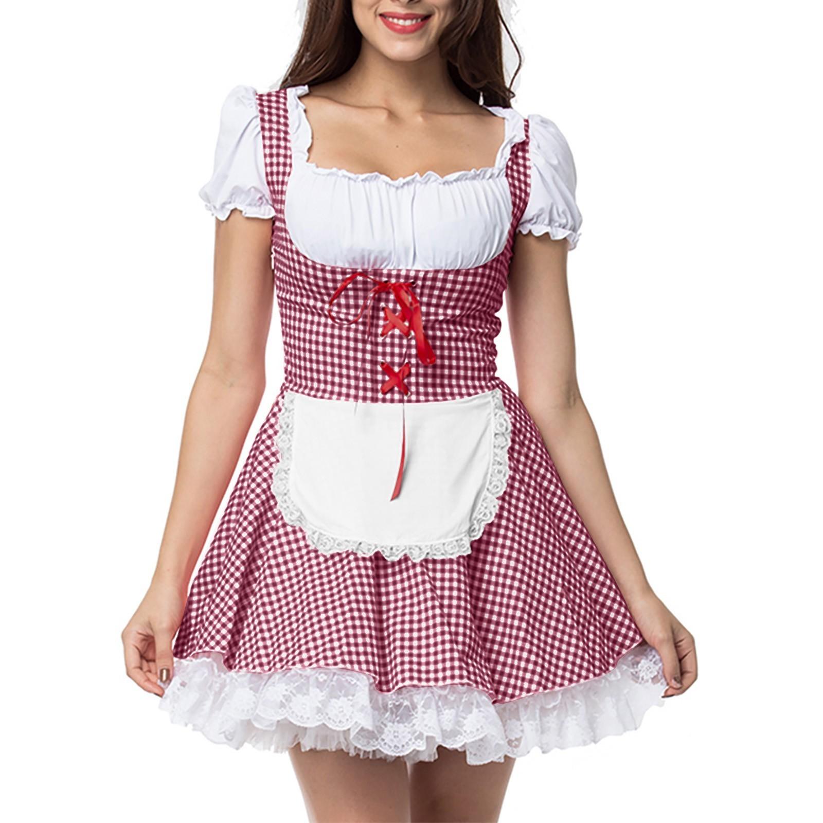 

Women s Fashion Beer Festival Costume Performance Party Dress Set S красный