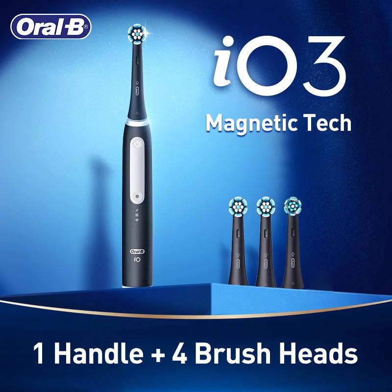

Oral-B iO3 Electric Toothbrush Professional Gum Care Electric Toothbrush 3 Modes 1 Handle 4 Brush Heads 1 case
