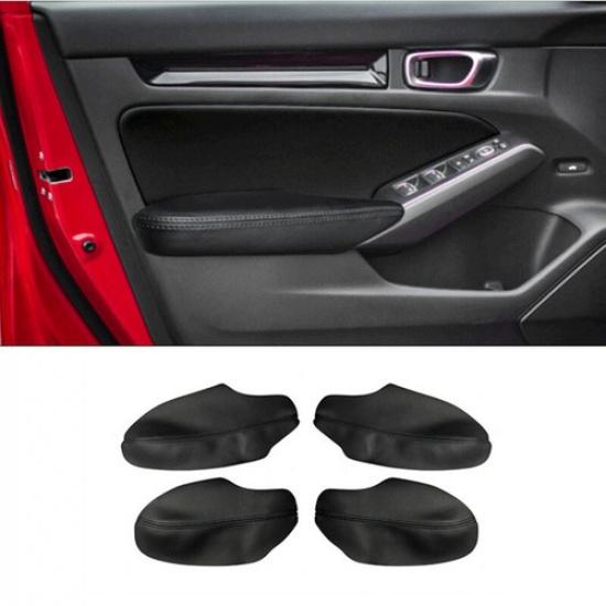 8pcs Black Car Interior Door Armrest + Panel Cover Pad For Honda Civic