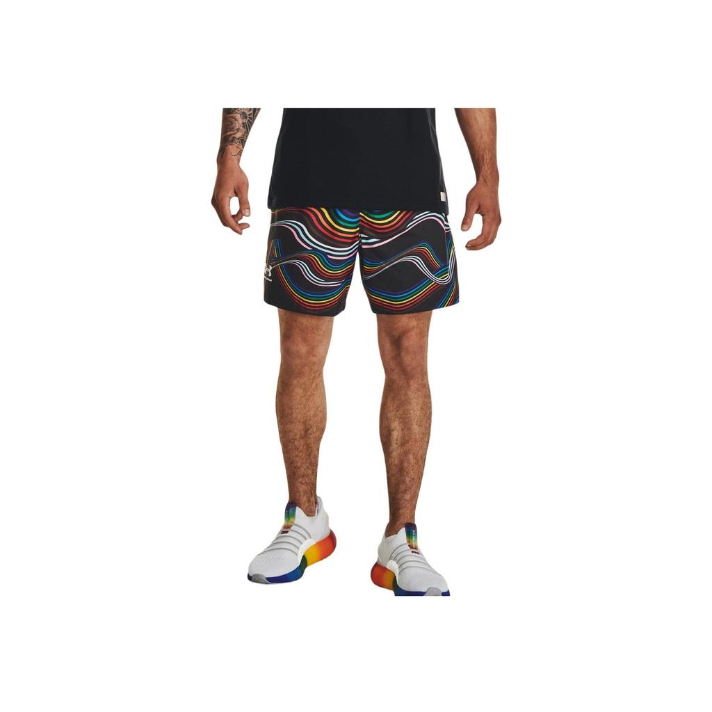 Under Armour Full Print Straight Leg Casual Shorts Men Shorts Black 1379008-001