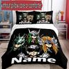 3pcs Duvet Cover Set (1*Duvet Cover + 2*Pillowcase, Without Core), Custom Name Saint Seiya Pattern Bedding Set, Home Bedroom Decor Gift