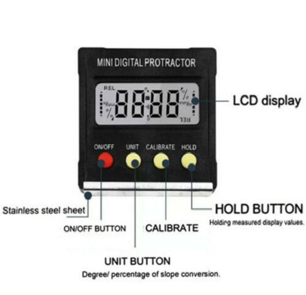 Cube Inclinometer Angle Gauge Meter Digital Protractor Electronic Level Box