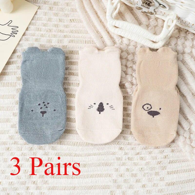 5/3/1 Pairs Socks Baby Socks with Grippers Toddler Kids Cartoon Floor Ankle Non Slip Socks