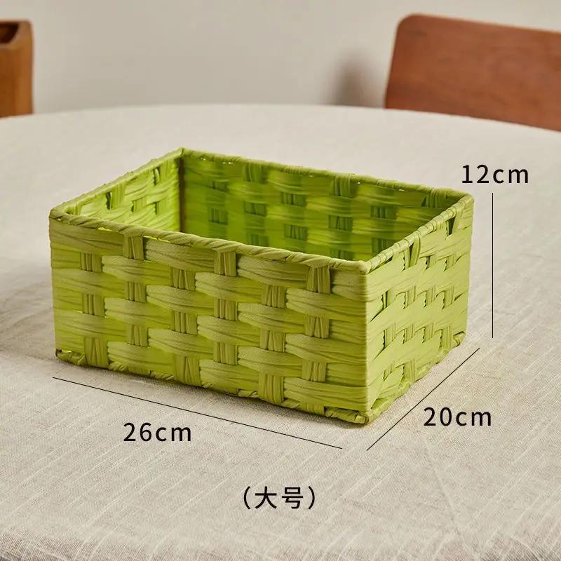 Waterproof desktop storage basket multifunctional miscellaneous storage leather basket organizing box