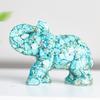Crystal Elephant Resin Figurine With Semiprecious Stones For Office And Party Decoration