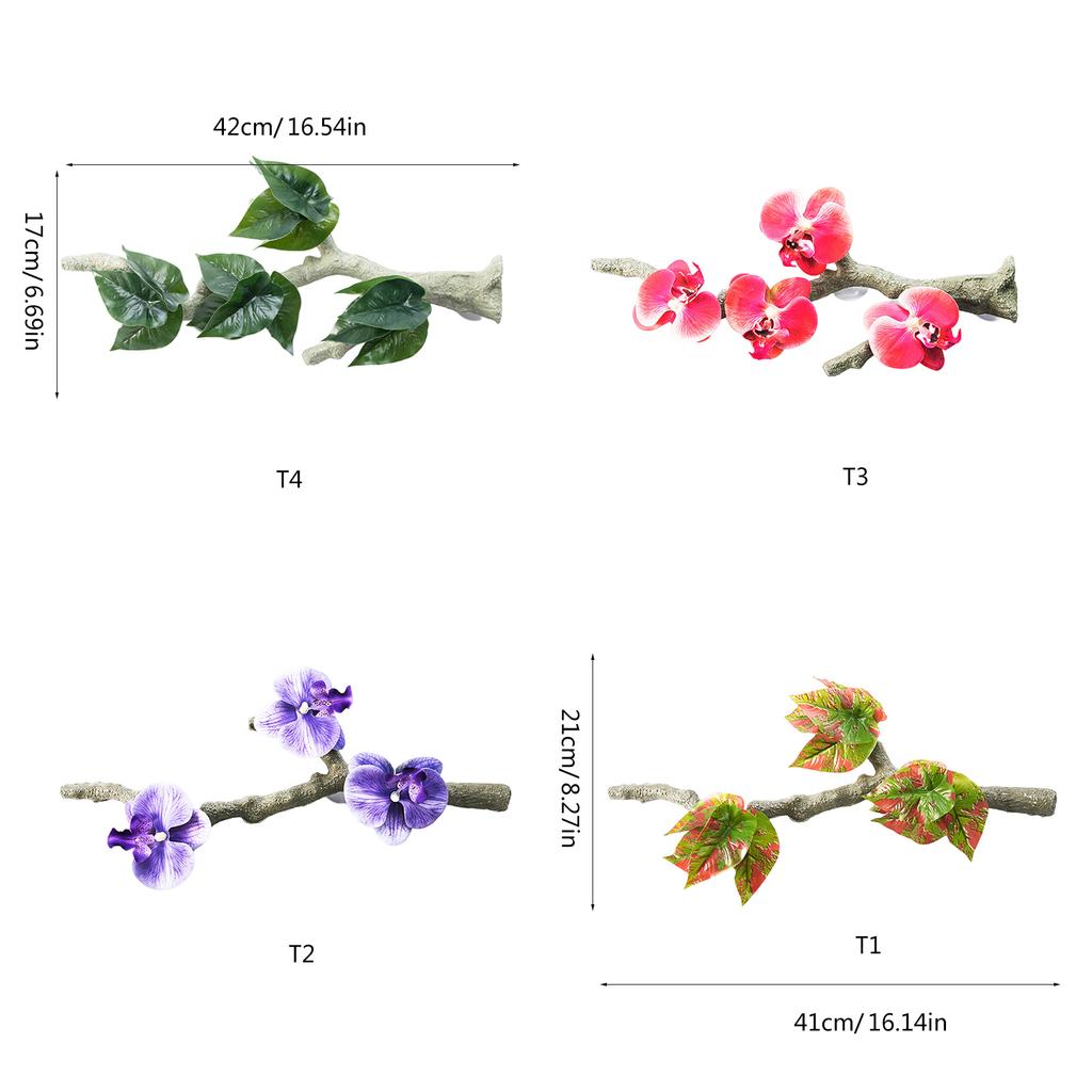 Dekoracja Reptiliów Roślina do Terrarium Kącik Roślin Gałąź do Wspinaczki Przyssawka Akwarium Sztuczne Pnącze dla Węża Agama Brodata