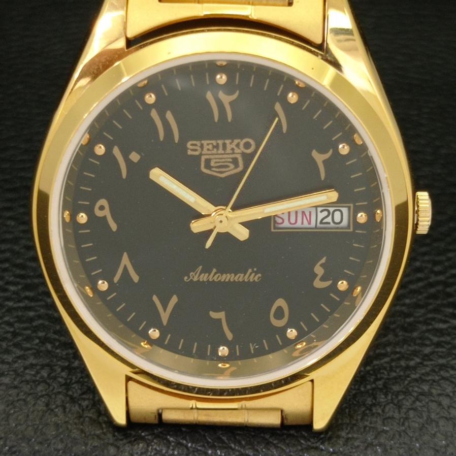 RENOVOVANÉ AUTOMATICKÉ HODINKY SEIKO 5 JAPAN 6309A PÁNSKÉ ARABICKÉ ČERNÉ HODINKY A427207-2